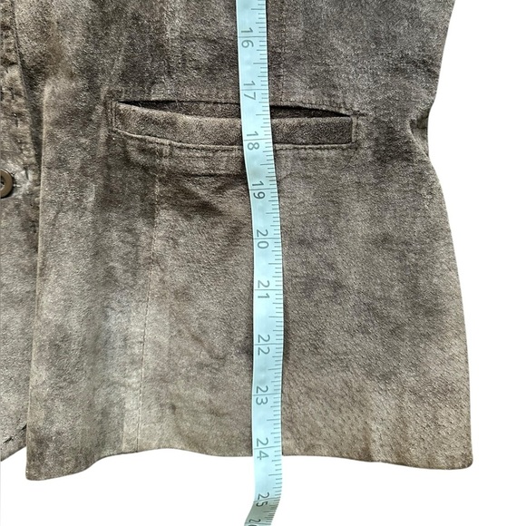 John Paul Richard Uniform 100% Leather Blazer Jacket Brown Size 14 - Picture 6 of 6